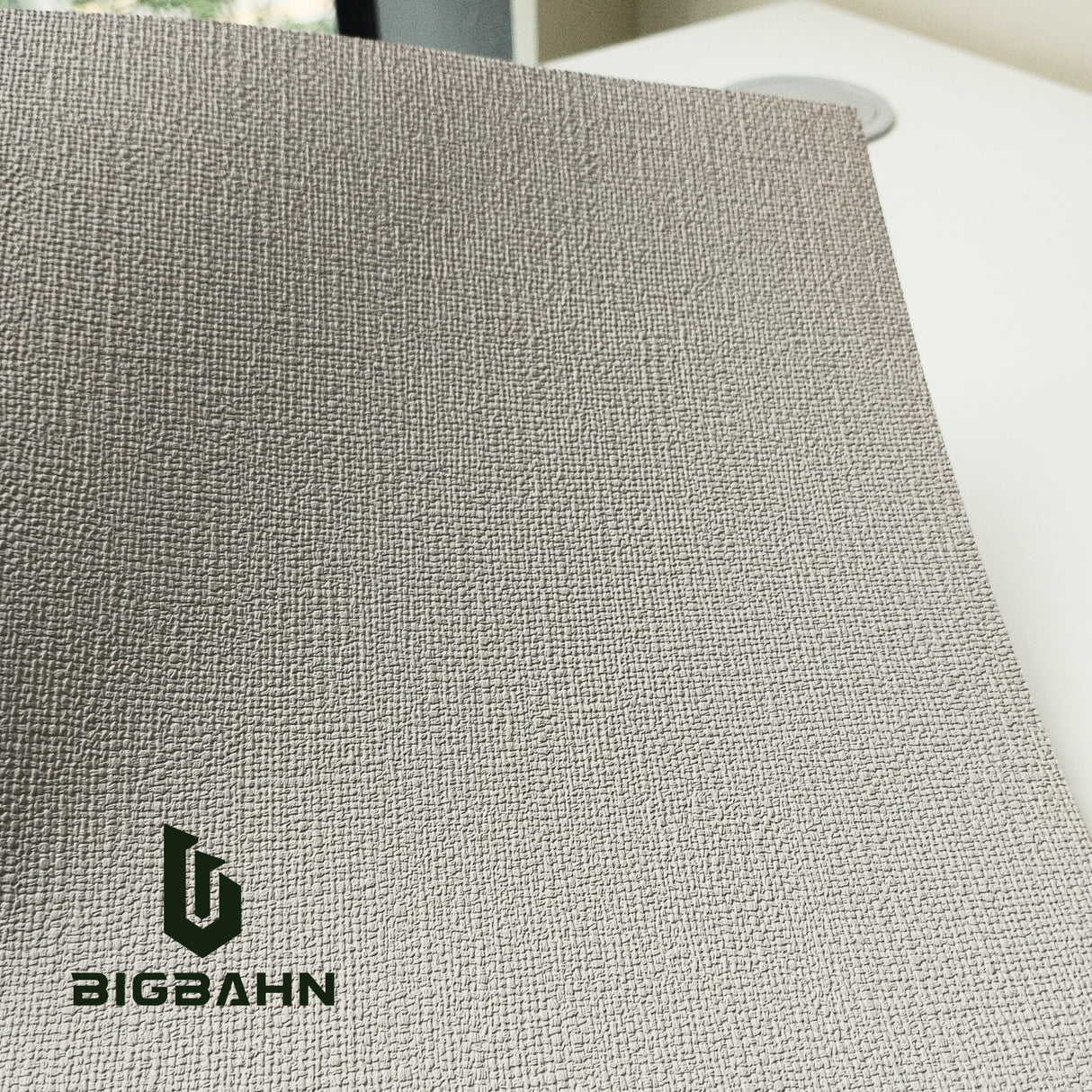 Faux Linen Texture in Warm Gray for RV Interior Film - Bigbahn