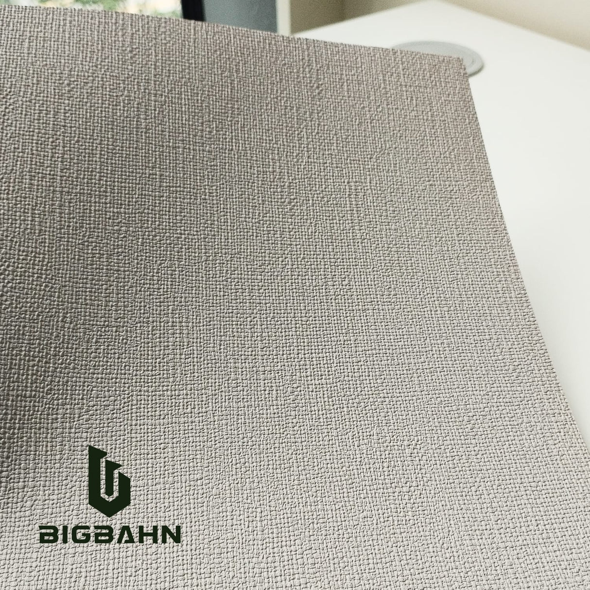 Faux Linen Texture in Warm Gray for RV Interior Film - Bigbahn