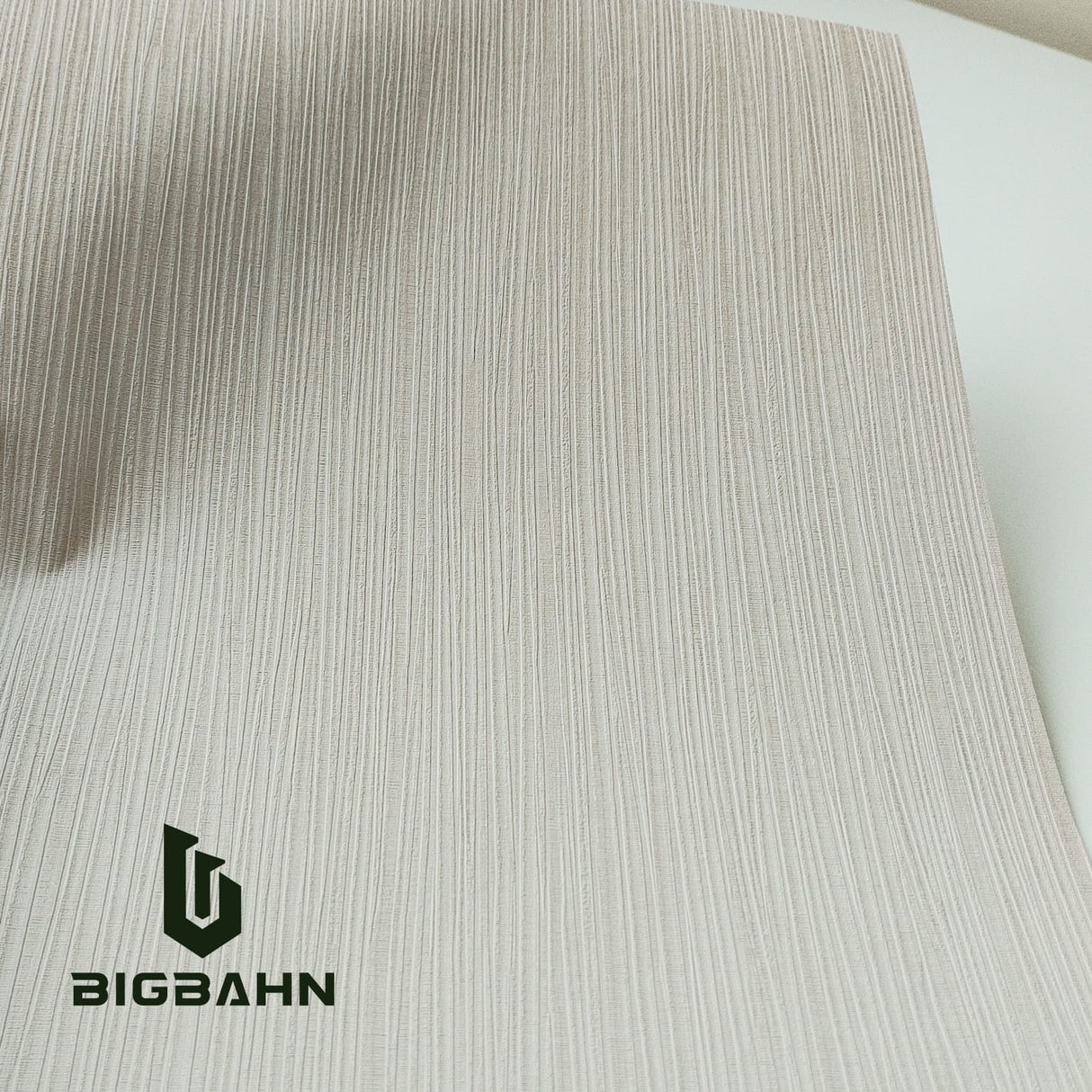 Charlotte Vertical Fabric Texture in Light Grey for RV Interior Film - Bigbahn