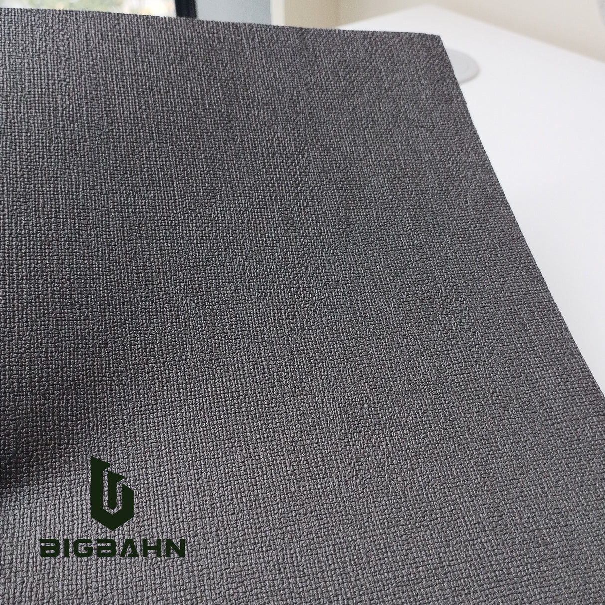 Faux Linen Texture in Dark Gray for RV Interior Film