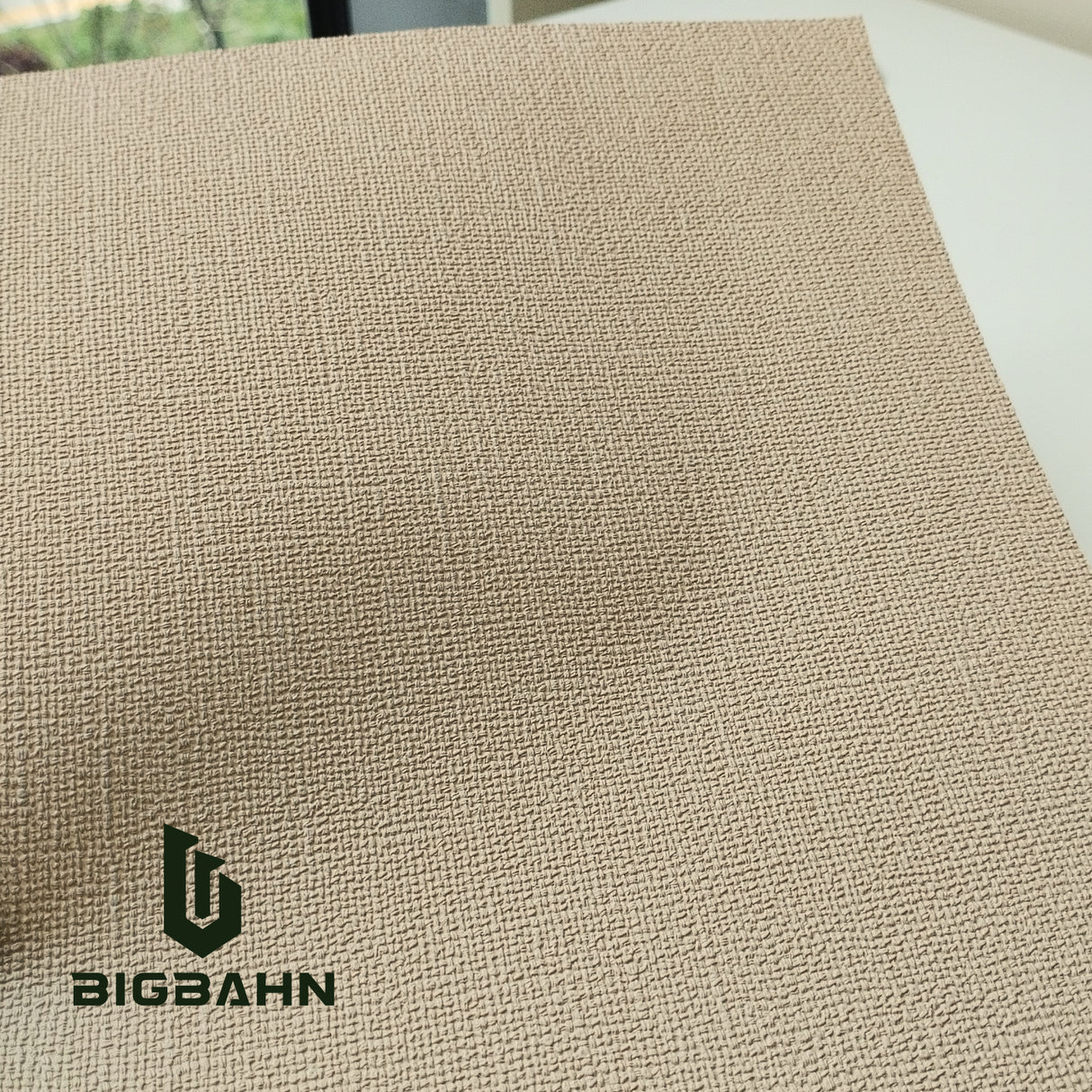 Faux Linen Texture in Light Brown for RV Interior Film - Bigbahn