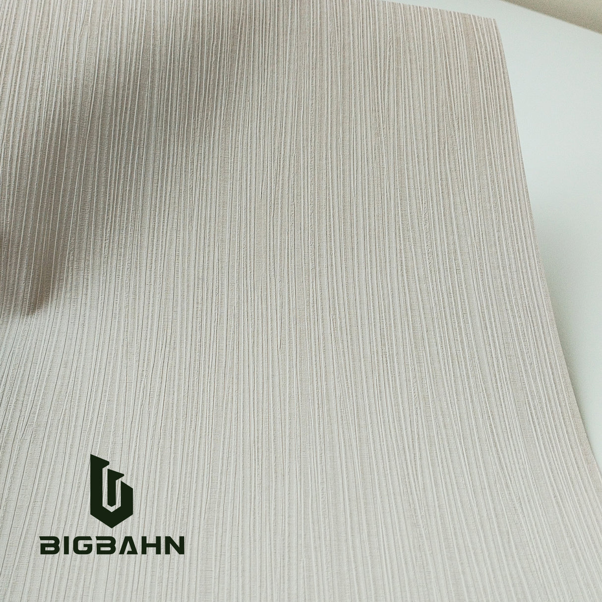 Charlotte Vertical Fabric Texture in Light Grey for RV Interior Film - Bigbahn