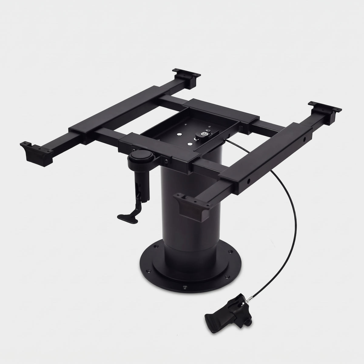 Pneumatic RV Table Leg, Height Adjustable Aluminum Swivel Table Pedestal with Steel Base for Camper, Van, Boat