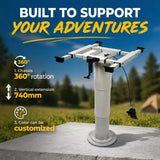 Pneumatic RV Table Leg, Height Adjustable Aluminum Swivel Table Pedestal with Steel Base for Camper, Van, Boat